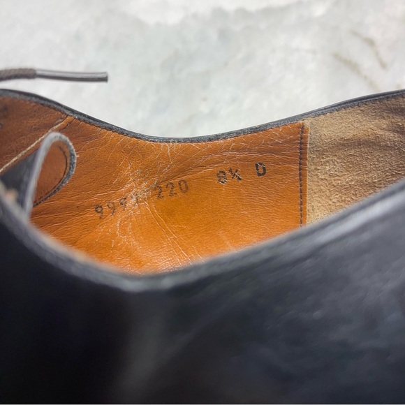 Salvatore Ferragamo Mens Black Leather Cap Toe Dress Shoes SZ 8.5 - Picture 13 of 16